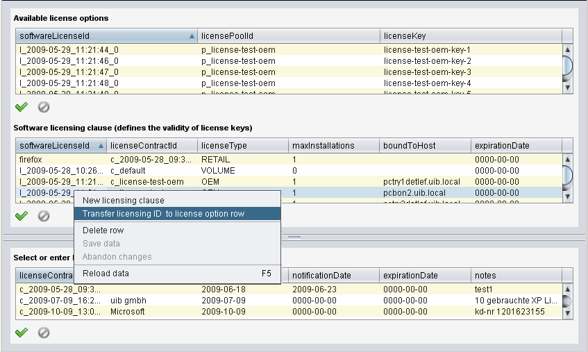 License management: copying the licene ID