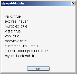 Display of activation state in opsi-configed