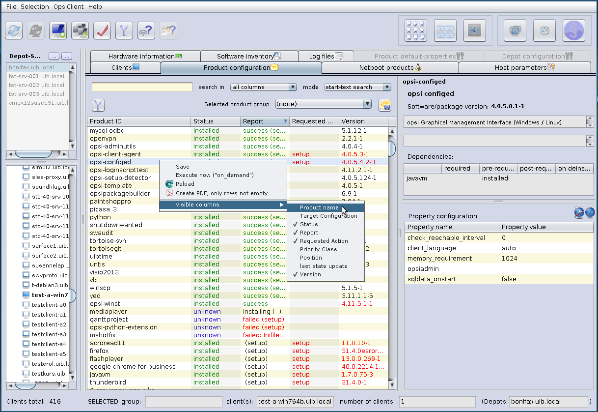 opsi-configed: product configuration mask