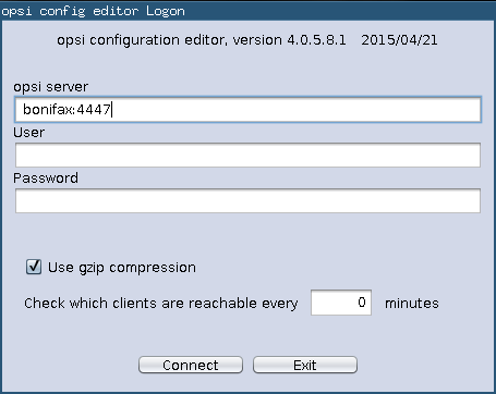 opsi-configed: login mask