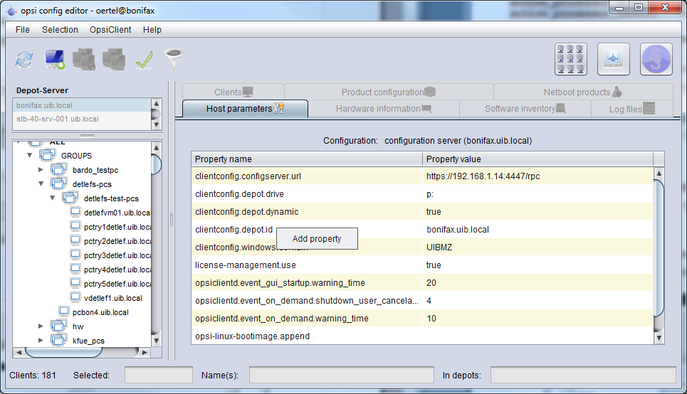 Setting the server default opsiclientd configuration